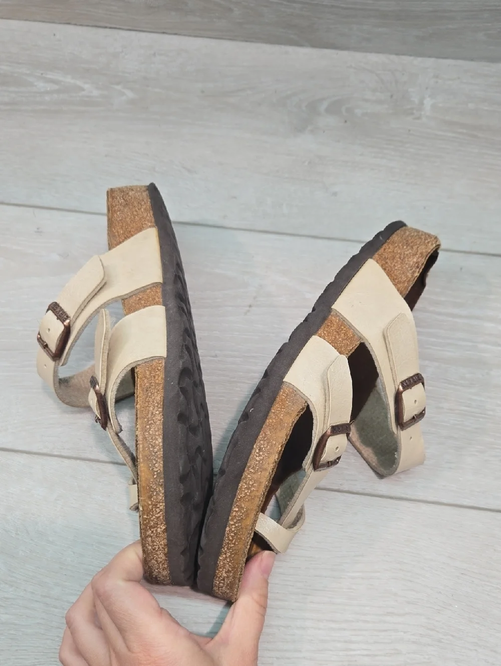 Birkenstock Women Mayari Loop Toe Cork Footbed Sandals Shoes Sz 37/6